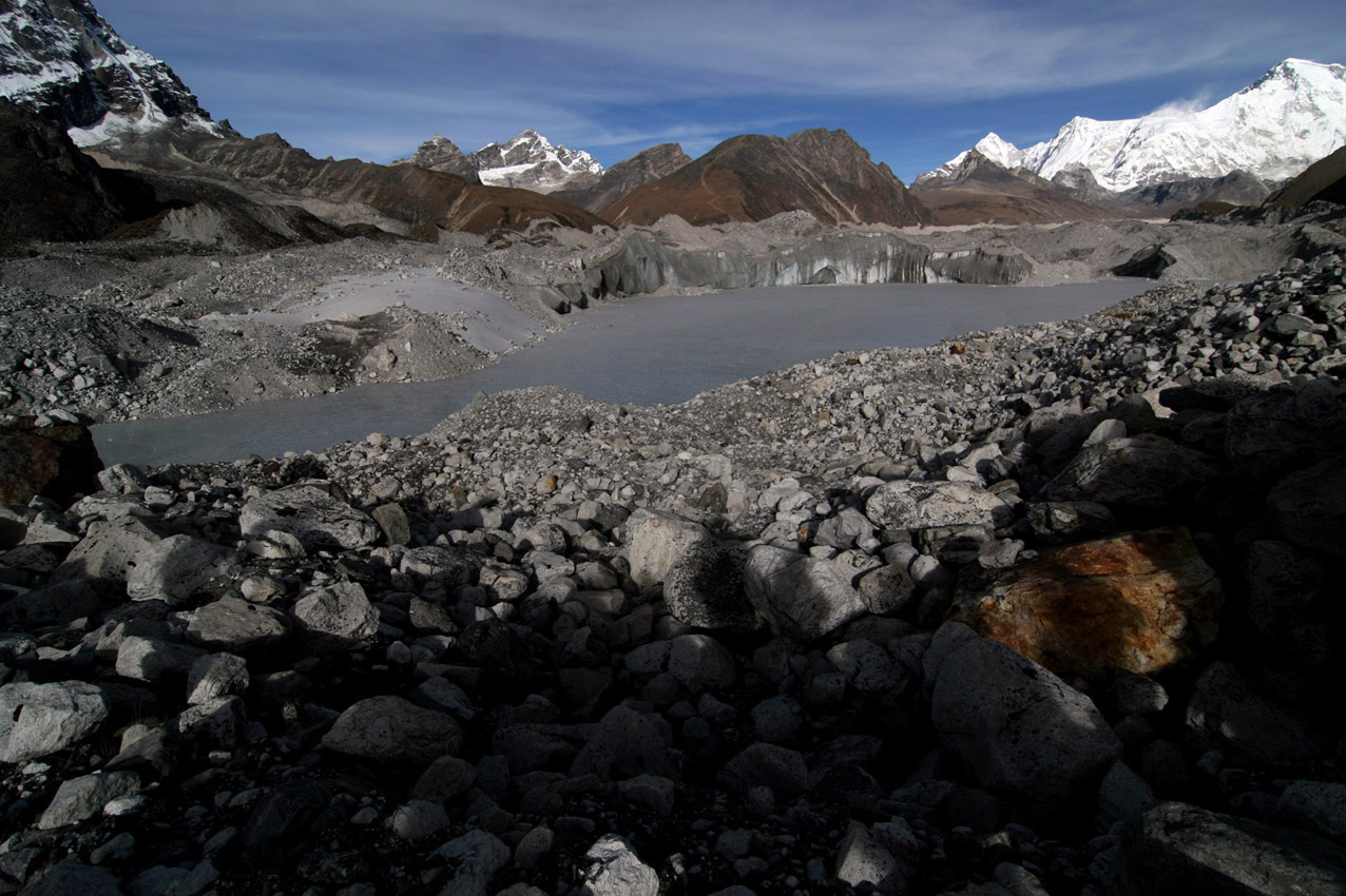 lodowiec Ngozumba, Himalaje, Nepal